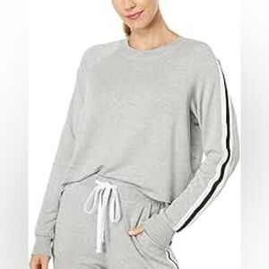 SPLITS59 Cropped Warm-Up Fleece Sweatshirt Crewneck Grey Womens size Large